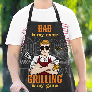 Papa est mon nom - Tablier personnalisé - Cadeau pour papa, grand-père