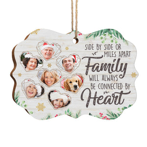 La famille sera toujours unie par le cœur - Décoration de Noël personnalisée en bois avec photo en forme de Benelux - Télécharger une image, cadeau pour la famille, cadeau de Noël