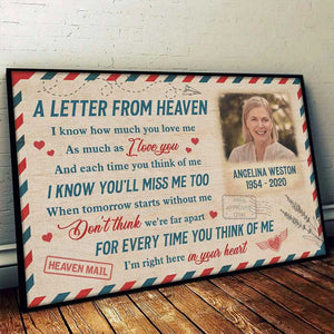 Une lettre du ciel - Télécharger une image, affiche horizontale personnalisée