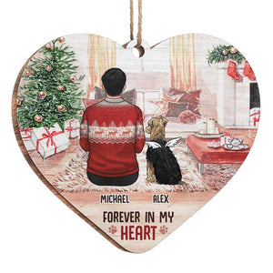 Always In My Heart - Personalized Custom Heart Shaped Wood Christmas Ornament - Memorial Gift, Sympathy Gift, Christmas Gift