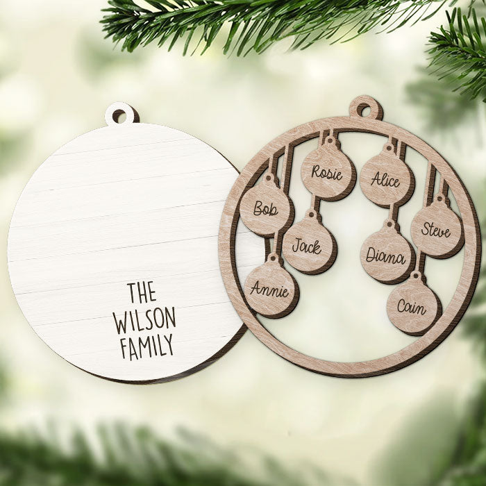 La famille est la meilleure partie de Noël - Décoration de Noël ronde personnalisée en bois à deux couches - Cadeau pour un membre de la famille, cadeau de Noël