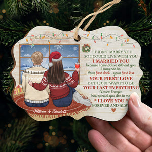 Je ne t'ai pas épousé pour pouvoir vivre avec toi - Décoration de Noël en bois personnalisée en forme de Benelux - Cadeau pour couple, mari, femme, anniversaire, fiançailles, mariage, cadeau de mariage, cadeau de Noël