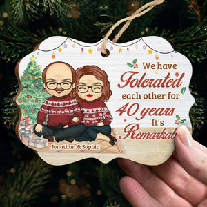 Nous nous sommes tolérés les uns les autres - Décoration de Noël en bois personnalisée en forme de Benelux - Cadeau pour couple, mari et femme, anniversaire, fiançailles, mariage, cadeau de mariage, cadeau de Noël