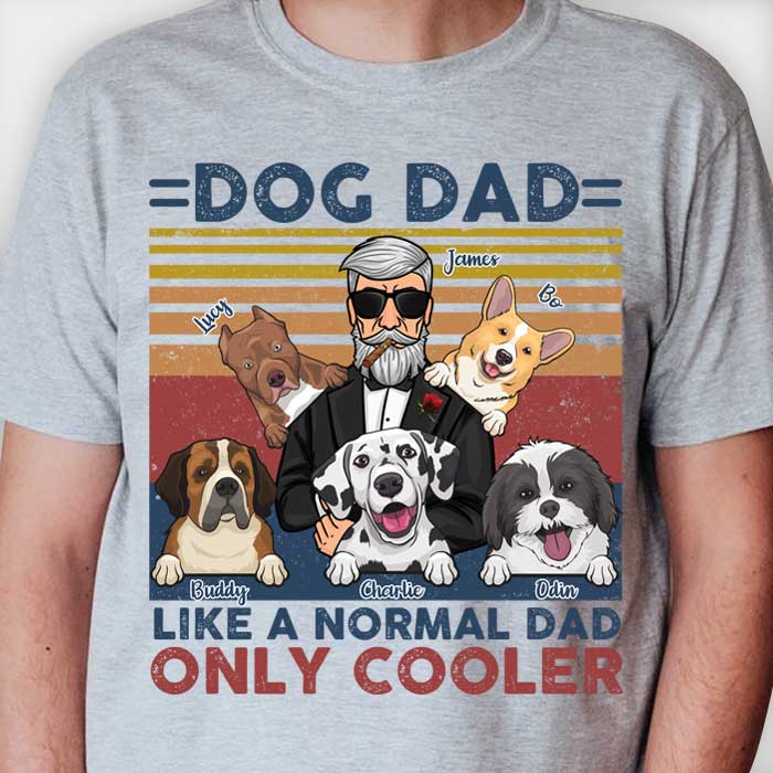 T-shirt et sweat à capuche unisexe personnalisé « Chien Dad Cooler » – Cadeau pour papa