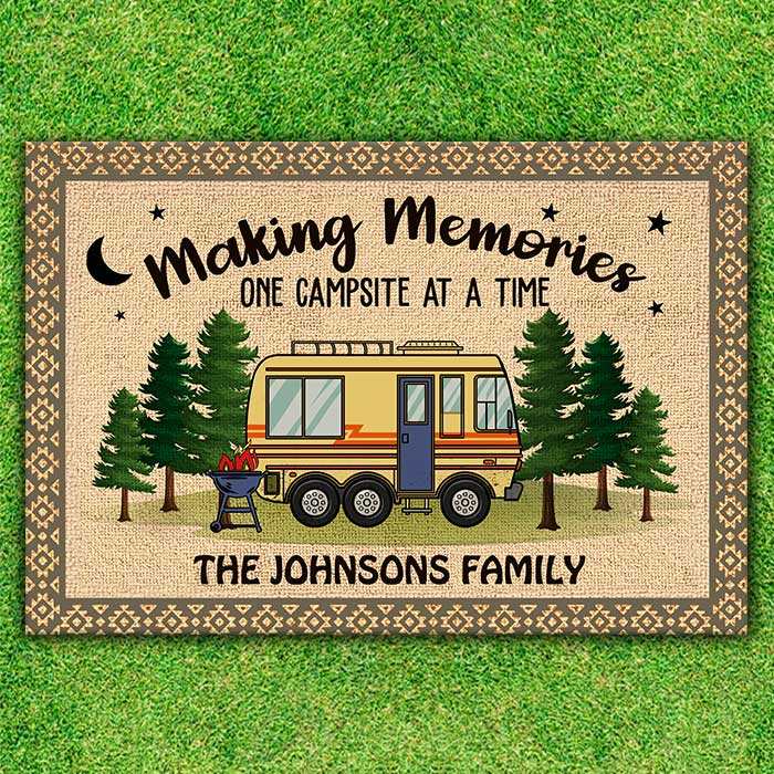 Making Memories At Campsite - Personalized Decorative Mat.