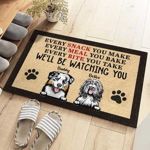 Dog - We'll Be Watching You  - Funny Personalized Dog Decorative Mat.