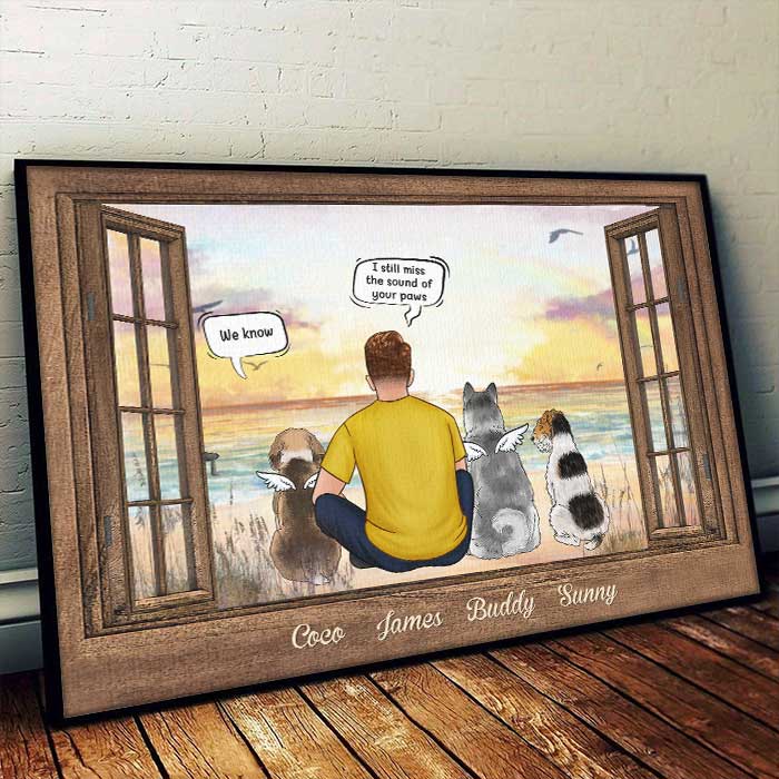 I Still Talk About You - Open Window Scenery, Gift For Dog Lovers - Personalized Horizontal Poster.