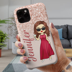 Moins d'amertume, plus de paillettes - Coque de téléphone personnalisée - Cadeau pour vous-même