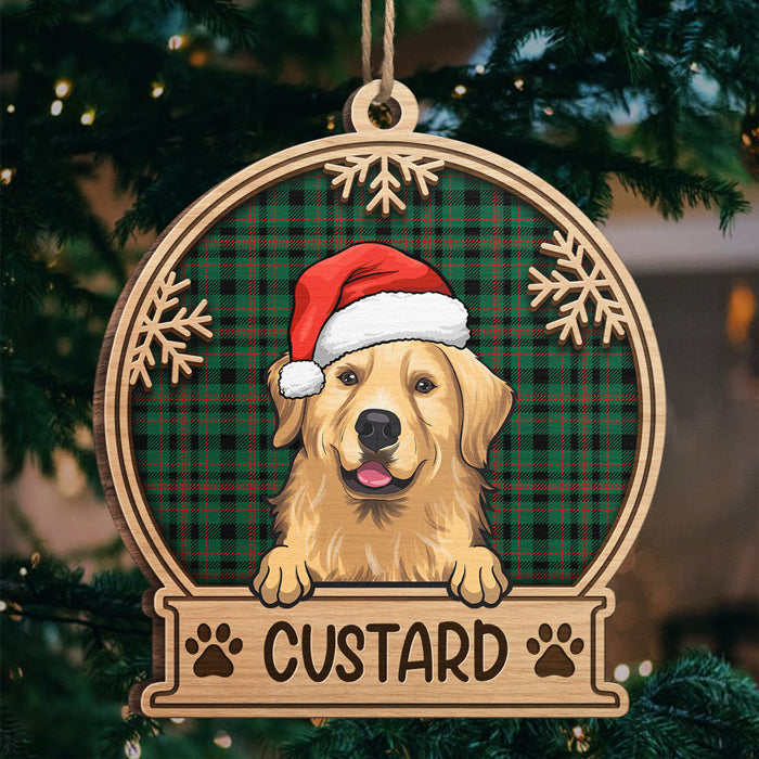 Have A Pawsome Christmas - Personalized Custom Snow Globe Shaped Wood Christmas Ornament - Gift For Pet Lovers, Christmas Gift