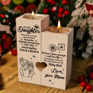 À ma fille, tu seras toujours ma petite fille - Bougeoir familial - Cadeau de Noël pour fille de la part de maman