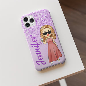 Moins d'amertume, plus de paillettes - Coque de téléphone personnalisée - Cadeau pour vous-même