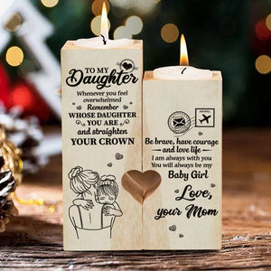 À ma fille, tu seras toujours ma petite fille - Bougeoir familial - Cadeau de Noël pour fille de la part de maman