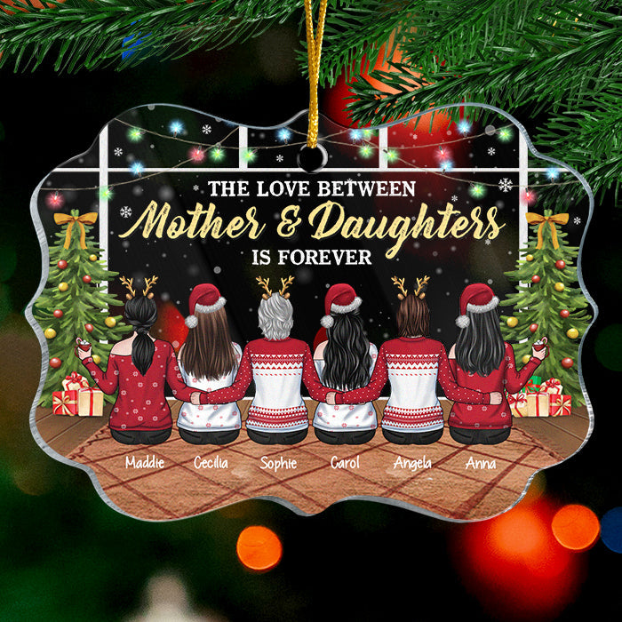 L'amour entre mère et fille ne connaît pas de distance - Décoration de Noël personnalisée en acrylique en forme de Benelux - Cadeau pour la famille, cadeau de Noël