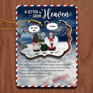 Nous plaçons nos bras autour de vous pour vous calmer pendant que vous pleurez - Carte commémorative personnalisée en bois avec ornement pop-up - Cadeau de condoléances, cadeau de Noël pour la famille