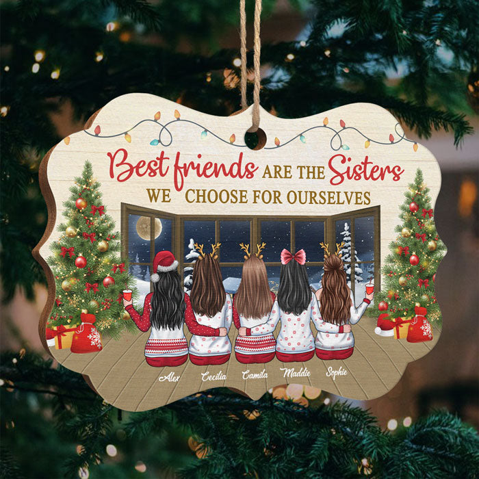 Les meilleures amies sont aussi sœurs - Décoration de Noël en bois personnalisée en forme de Benelux - Cadeau pour meilleure amie, meilleure amie, sœur, cadeau d'anniversaire pour meilleure amie et amie, cadeau de Noël