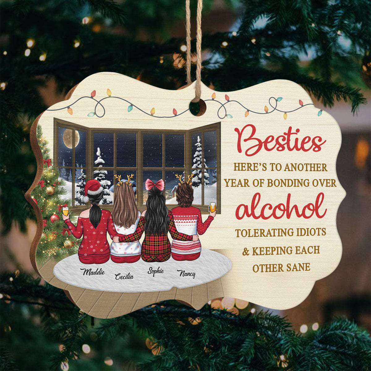 Sœurs de cœur - Décoration de Noël personnalisée en bois en forme de Benelux - Cadeau pour meilleure amie, meilleure amie, sœur, cadeau d'anniversaire pour meilleure amie et amie, cadeau de Noël