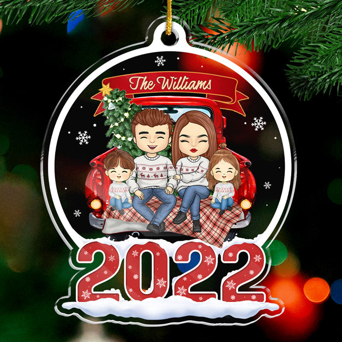 Ensemble, nous sommes une famille - Décoration personnalisée pour la famille - Boule à neige en acrylique - Cadeau de Noël pour les membres de la famille