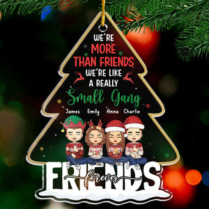 Plus que des amis, nous sommes comme une toute petite bande - Décoration personnalisée Bestie - En forme de sapin de Noël en acrylique - Nouveauté, cadeau de Noël pour meilleures amies, BFF, sœurs