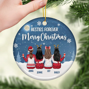 Nous sommes les meilleurs amis pour toujours Joyeux Noël - Décoration de Noël en céramique ronde personnalisée - Cadeau pour meilleure amie, meilleure amie, sœur, cadeau d'anniversaire pour meilleure amie et amie, cadeau de Noël