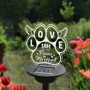 Pour toujours dans mon cœur - Lampe solaire de jardin commémorative personnalisée - Cadeau commémoratif, cadeau de condoléances