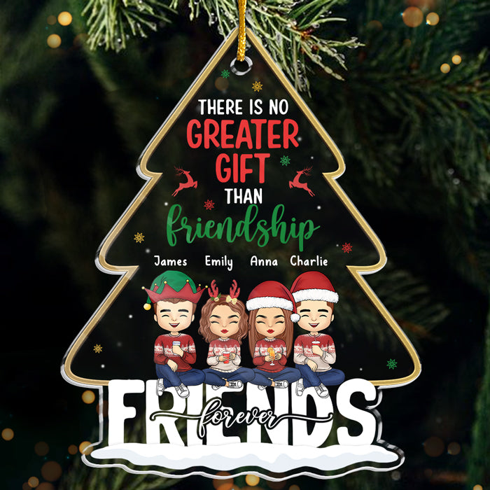 Plus que des amis, nous sommes comme une toute petite bande - Décoration personnalisée Bestie - En forme de sapin de Noël en acrylique - Nouveauté, cadeau de Noël pour meilleures amies, BFF, sœurs