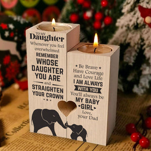 Redressez votre couronne, ma petite fille ! Bougeoir familial ! Cadeau de Noël pour fille de la part de papa