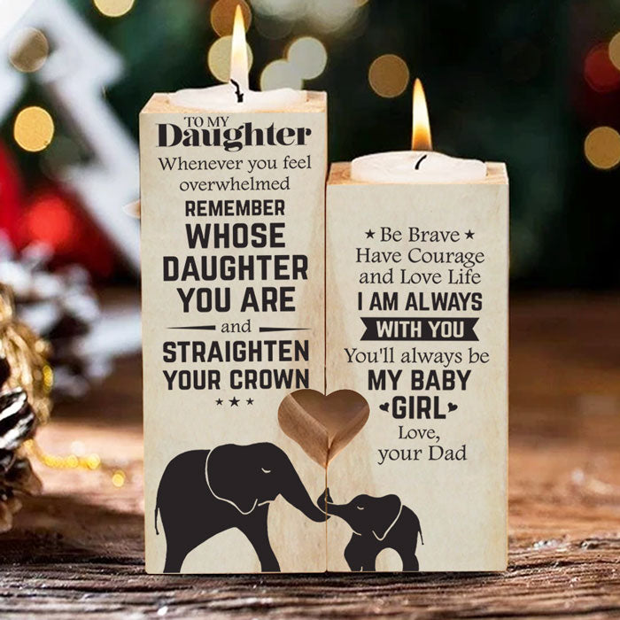 Redressez votre couronne, ma petite fille ! Bougeoir familial ! Cadeau de Noël pour fille de la part de papa