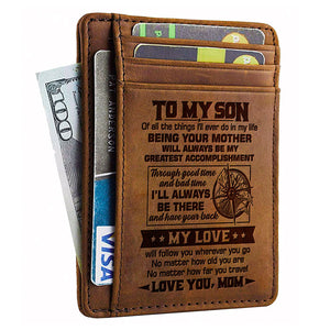 Mon amour te suivra partout où tu iras - Porte-cartes - À mon fils, cadeau pour fils, cadeau fils de papa et maman, cadeau d'anniversaire pour fils, cadeau de Noël