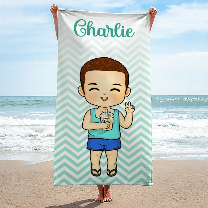 Salt In The Air Sand In Our Hair - Personalized Custom Beach Towel - Gift For Family, Gift For Kids, Christmas Gift