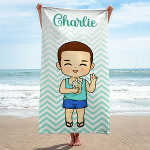 Salt In The Air Sand In Our Hair - Personalized Custom Beach Towel - Gift For Family, Gift For Kids, Christmas Gift