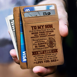 Mon amour te suivra partout où tu iras - Porte-cartes - À mon fils, cadeau pour fils, cadeau fils de papa et maman, cadeau d'anniversaire pour fils, cadeau de Noël