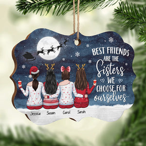 Les meilleures amies sont les sœurs que nous choisissons pour nous-mêmes - Décoration de Noël en bois personnalisée en forme de Benelux - Cadeau pour meilleure amie, meilleure amie, sœur, cadeau d'anniversaire pour meilleure amie et amie, cadeau de Noël