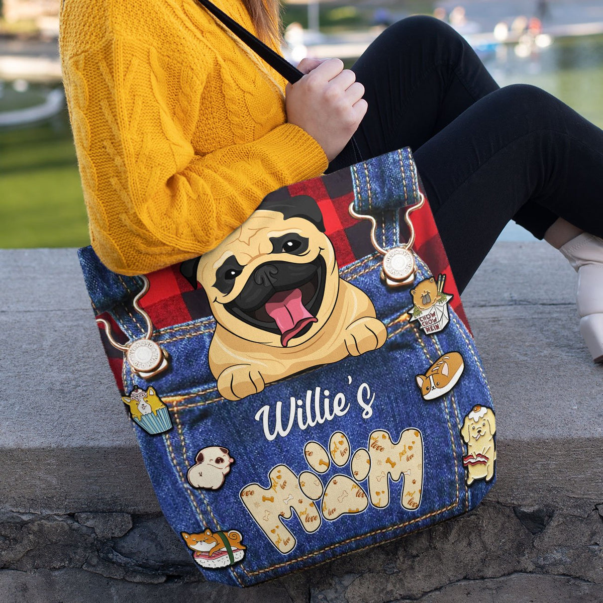 Dog Mom - Personalized Tote Bag.