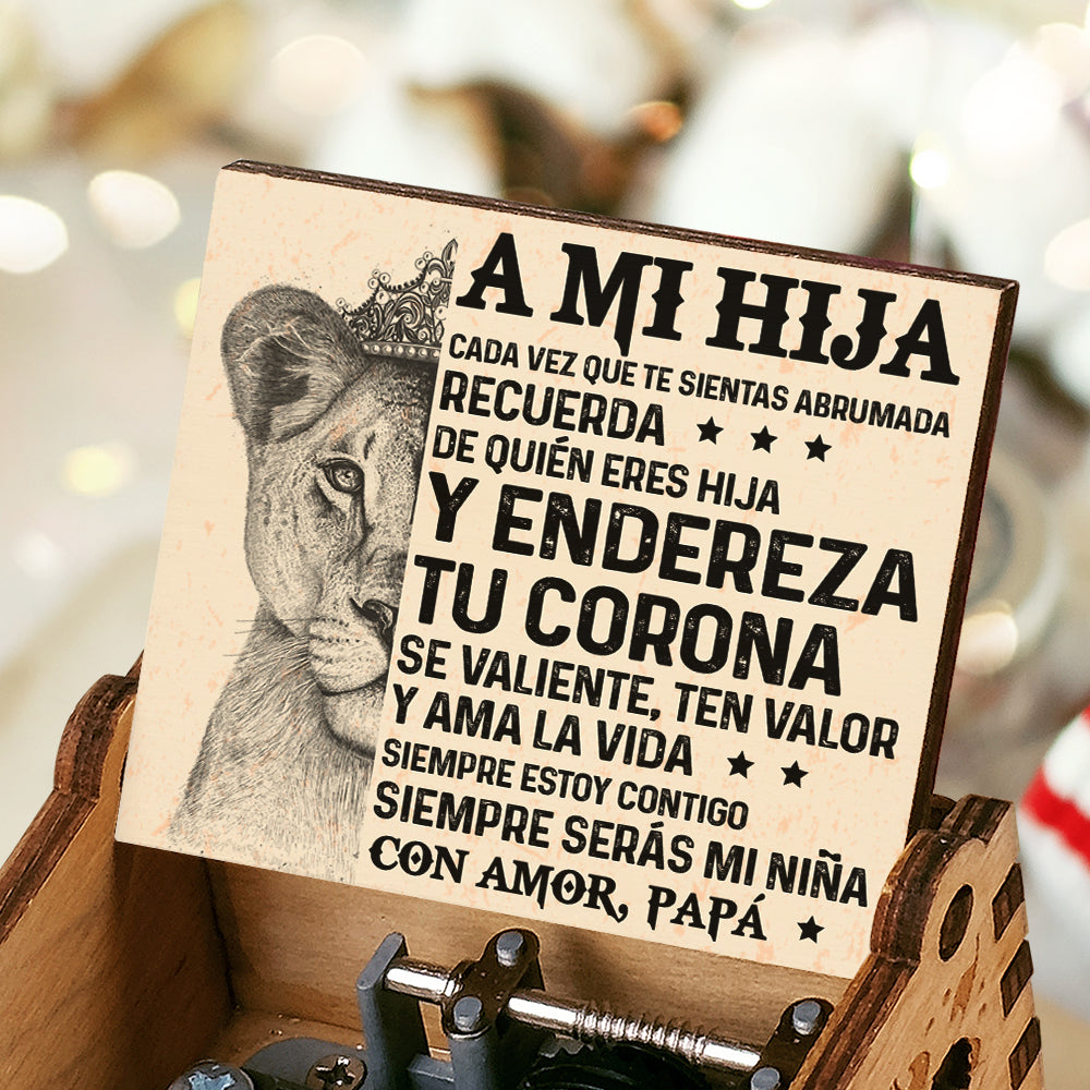 A Mi Hija Con Amor Papá - Caja De Música - Regalo Para Hija Spanish