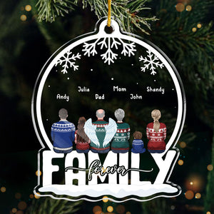 La famille est un cadeau éternel - Décoration personnalisée pour la famille - Boule à neige en acrylique - Cadeau de Noël pour frères et sœurs, cousins, amis
