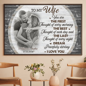 You Are The First Thought Of Every Morning - Upload Image, Gift For Couples - Personalized Horizontal Poster.