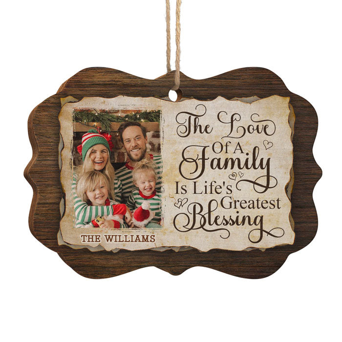 L'amour d'une famille est la plus grande bénédiction de la vie - Décoration de Noël personnalisée en bois en forme de Benelux - Télécharger une image, cadeau pour la famille, cadeau de Noël