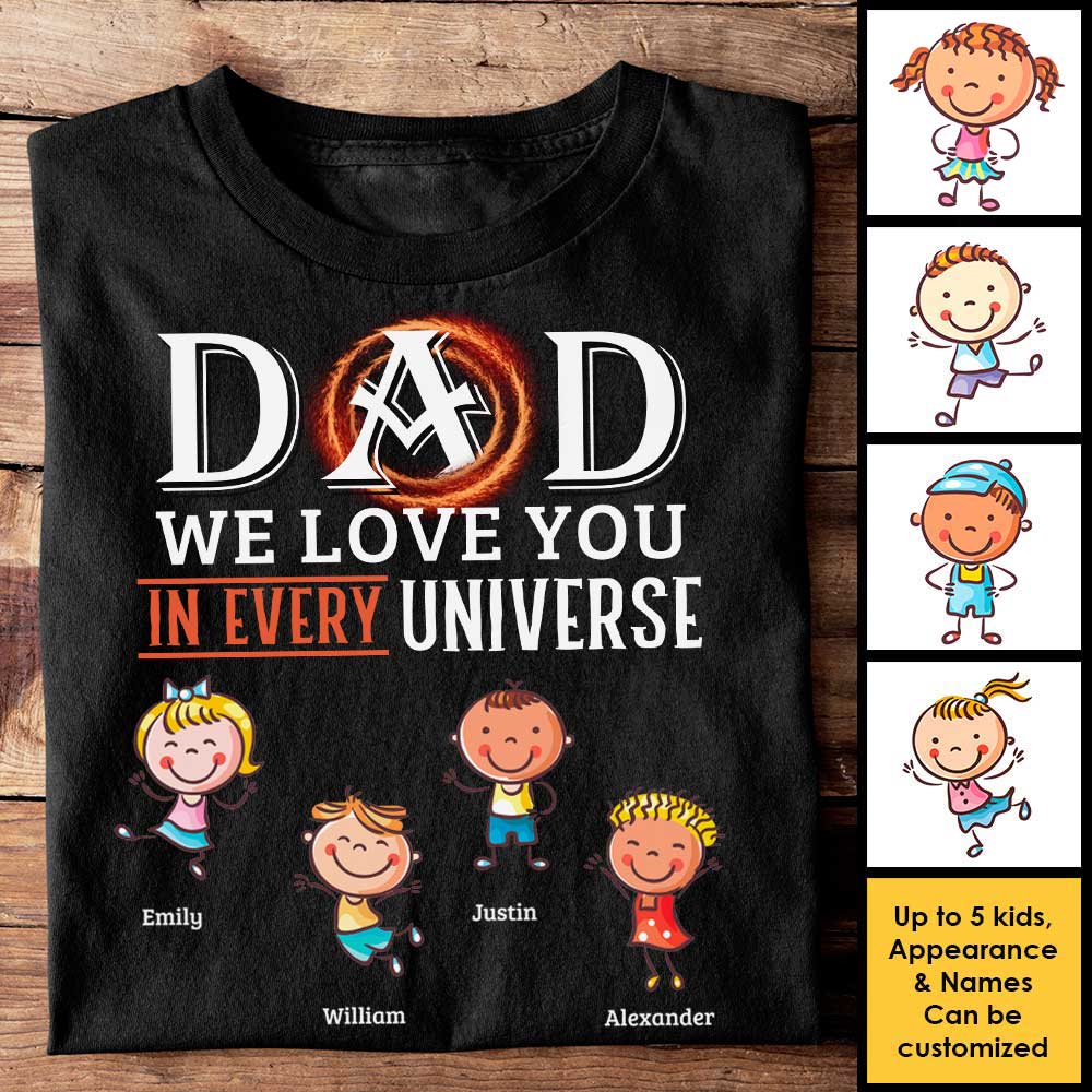 Nous t'aimons infiniment - T-shirt unisexe personnalisé, sweat à capuche - Cadeau pour papa