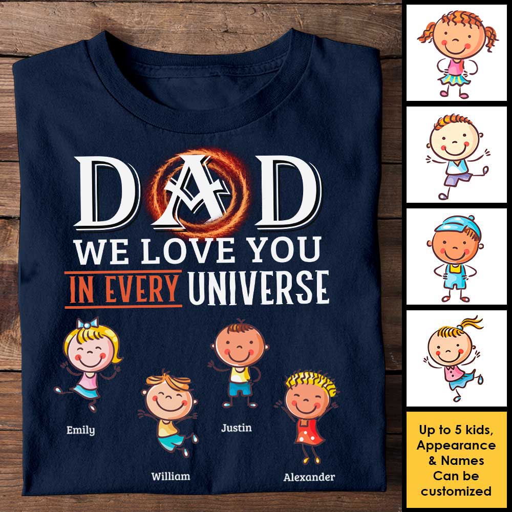 Nous t'aimons infiniment - T-shirt unisexe personnalisé, sweat à capuche - Cadeau pour papa