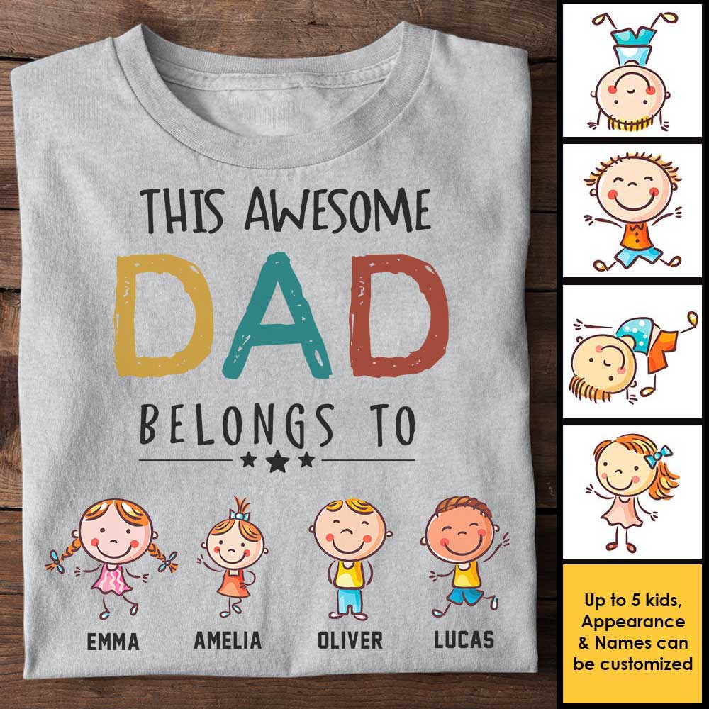C'est notre papa génial - T-shirt unisexe personnalisé, sweat à capuche - Cadeau pour papa