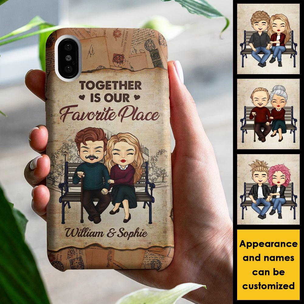 Ensemble, c'est notre endroit préféré ! Cadeau pour couple, coque de téléphone personnalisée