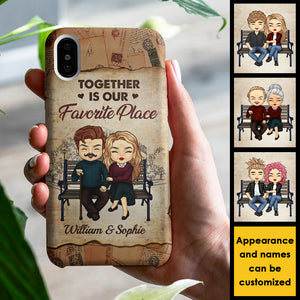 Ensemble, c'est notre endroit préféré ! Cadeau pour couple, coque de téléphone personnalisée