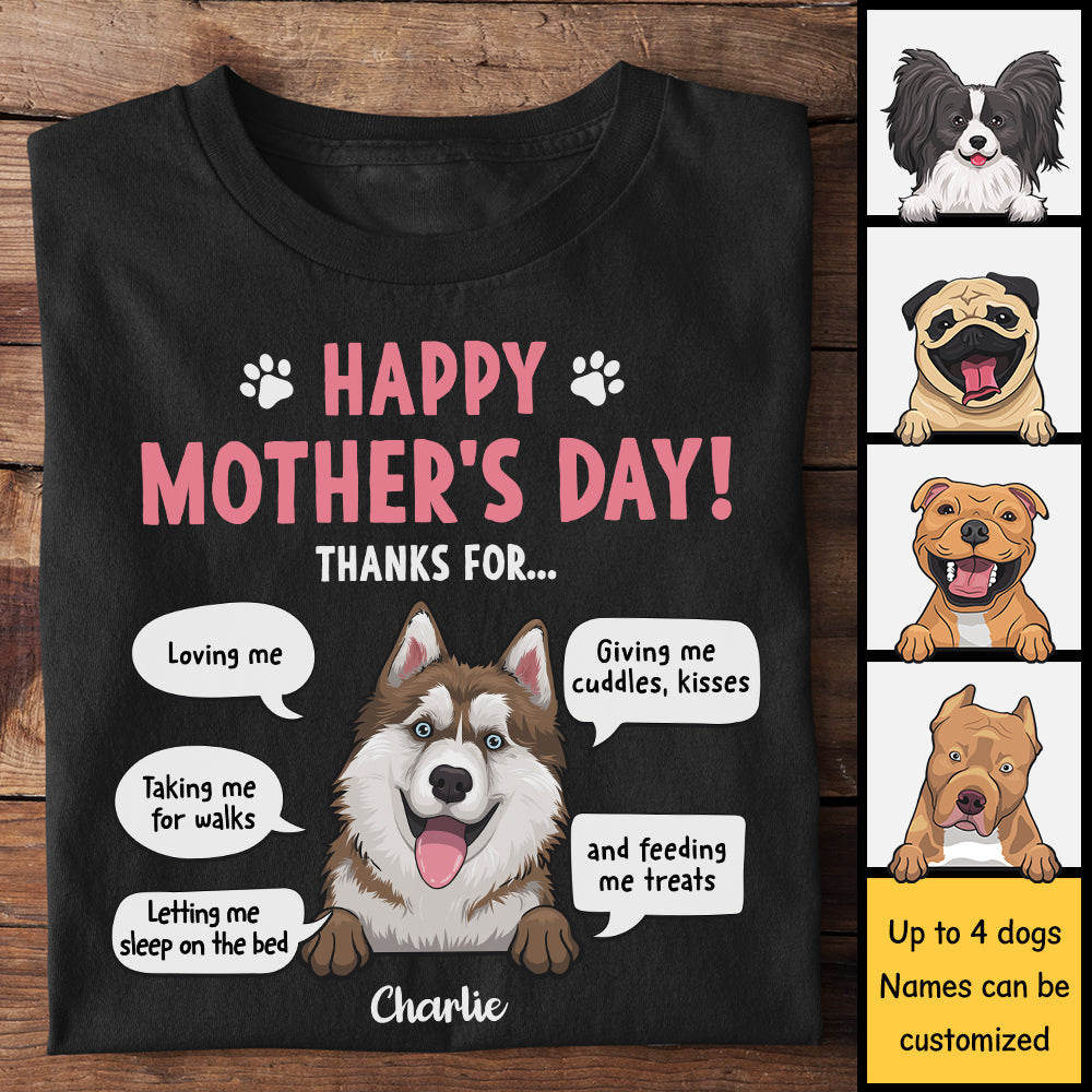 Happy Mother's Day Thanks For Loving Me Taking Me For Walks - Gift For Mother's Day, Personalized Unisex T-shirt, Hoodie.