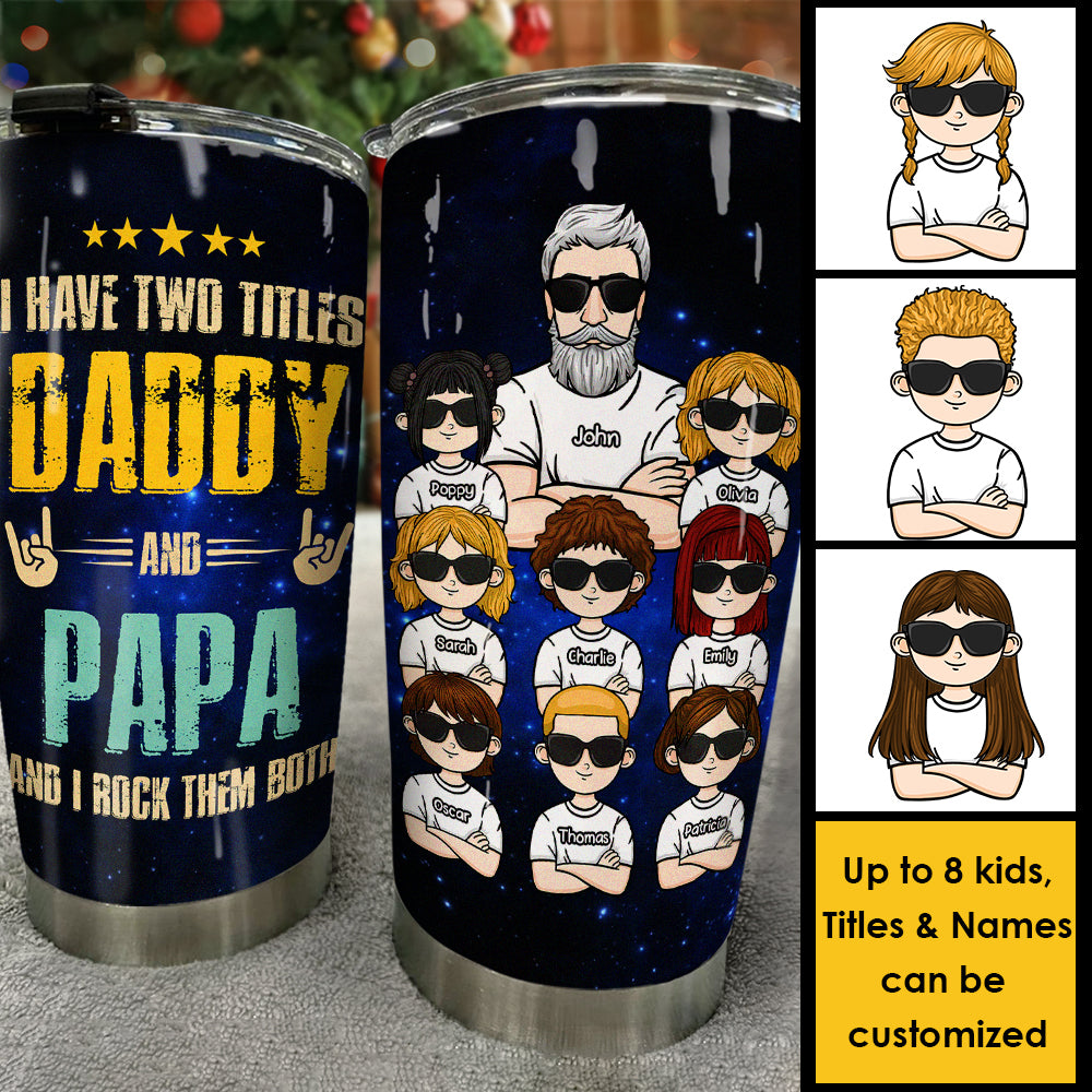 Papa et moi, je les berce tous les deux - Gobelet personnalisé - Cadeau pour papa, cadeau pour grand-père