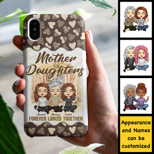 Mère et filles liées à jamais - Cadeau pour maman, coque de téléphone personnalisée
