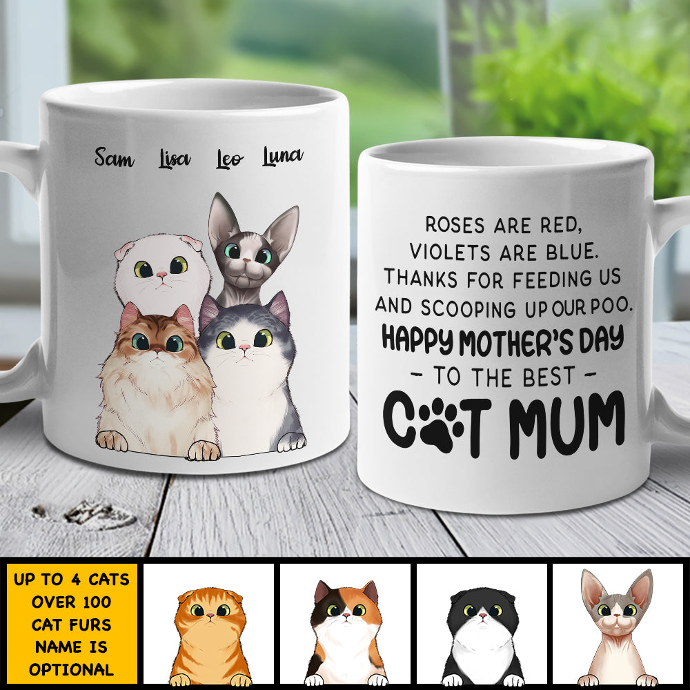Happy Mother's Day To The Best Cat Mum - Gift For Mother's Day - Personalized Mug.