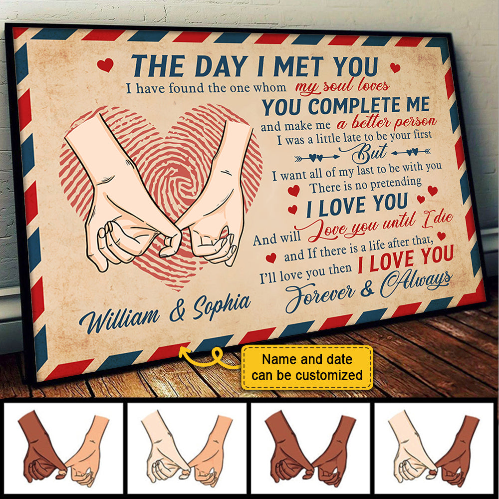 You Complete Me And Make Me A Better Person - Personalized Horizontal Poster.