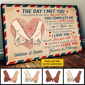 You Complete Me And Make Me A Better Person - Personalized Horizontal Poster.