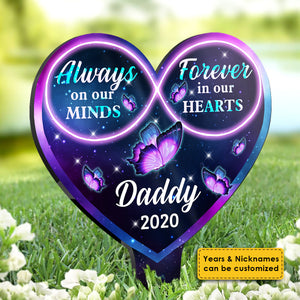 Always On Our Minds - Personalized Custom Acrylic Garden Stake.