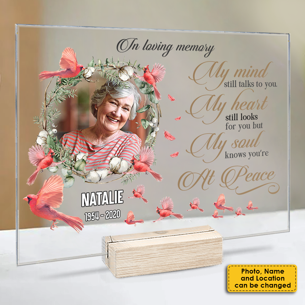 My Soul Knows You Are At Peace - Upload Image, Personalized Acrylic Plaque